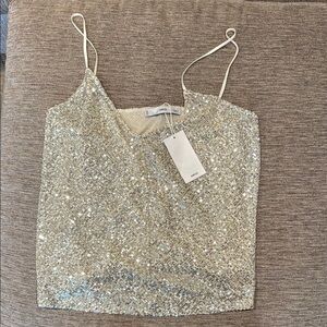 Silver Sequin Women's Top